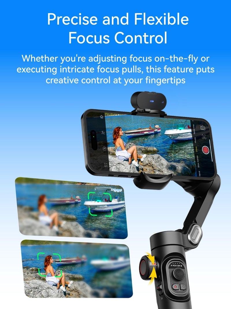 AOCHUAN Gimbal Stabilizer for Smartphone with AI Tracking Sensor, Gimbal with Focus Wheel for Phone/Android, Phone Stabilizer with 7.0 Anti-Shake for Video Recording-Smart XE AI - Image 5